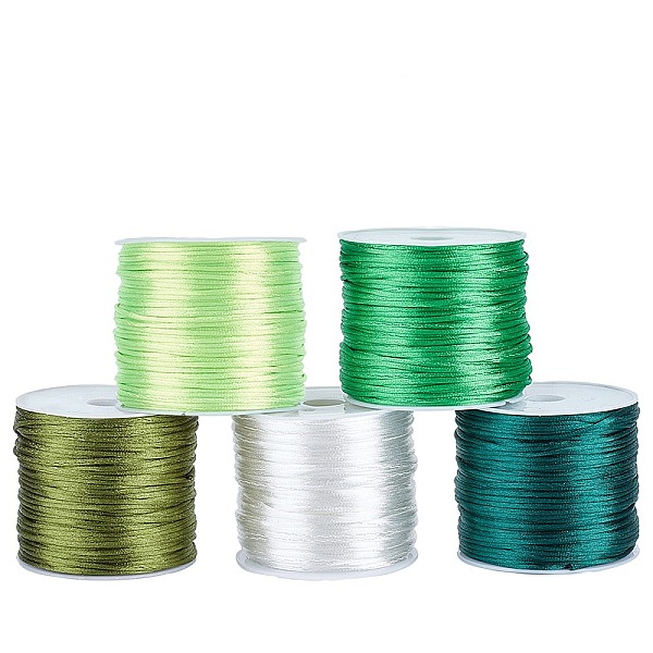 

PandaHall 5 rolls 5 colors Nylon Rattail Satin Cord, Beading String, for Chinese Knotting, Jewelry Making, Mixed Color, 1.5mm, about 16.4..., Multicolor