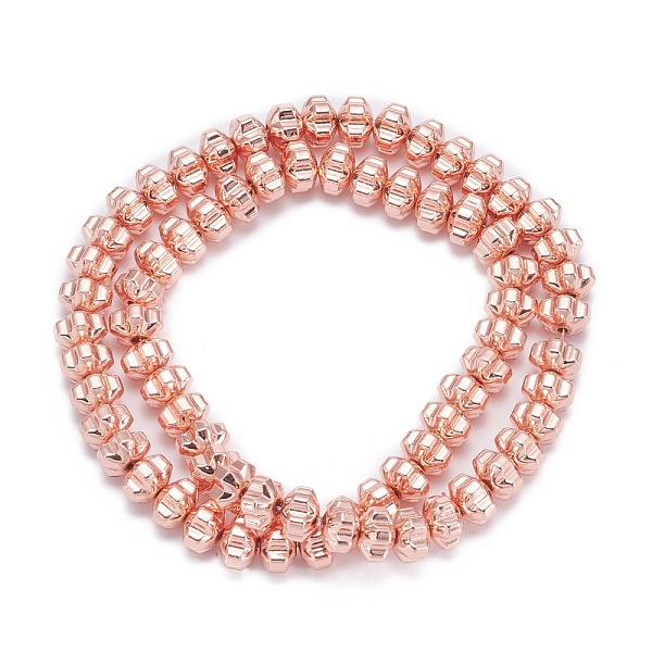 

PandaHall Non-magnetic Synthetic Hematite Beads Strands, Galvanic Plating(Color Retention for 1 Year), Flower, Rose Gold Plated, 5.5x8mm...