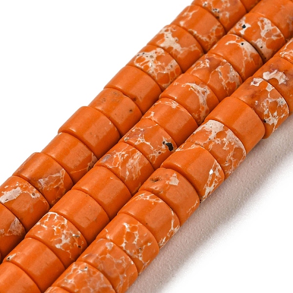 

PandaHall Synthetic Imperial Jasper Dyed Beads Strands, Disc, Heishi Beads, Dark Orange, 4~4.5x2~3mm, Hole: 0.7mm, about 140~141pcs/strand...