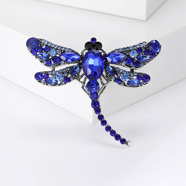 

PandaHall Alloy Brooches, Rhinestone Pin, Jewely for Women, Dragonfly, Blue, 50x62mm Alloy+Rhinestone Dragonfly Blue