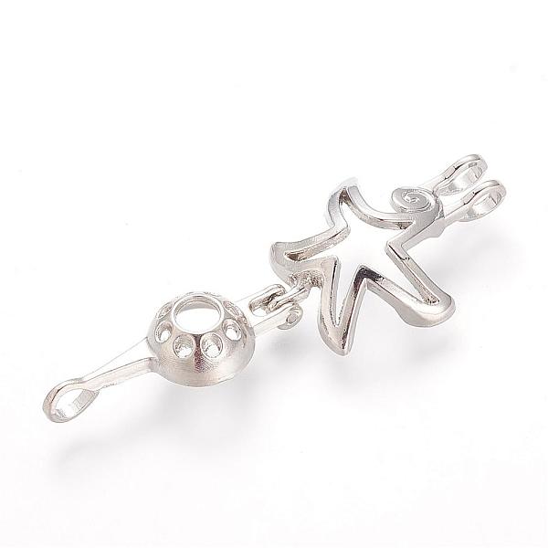 

PandaHall Alloy Locket Pendants, Cage Pendants, Hollow, Star, Platinum, 25.5x17x9mm, Hole: 3mm, inner measure: 8mm Alloy Star