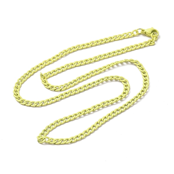 

PandaHall Spray Painted 201 Stainless Steel Curb Chain Necklaces, with Lobster Claw Clasp, Yellow, 17-3/4 inch(45.3cm) 201 Stainless Steel...