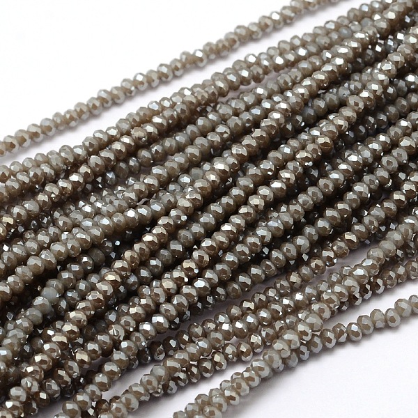 

PandaHall Faceted Rondelle Full Rainbow Plated Electroplate Glass Beads Strands, Dark Khaki, 2.8~3x2mm, Hole: 0.8mm, about 200pcs/strand..., Yellow