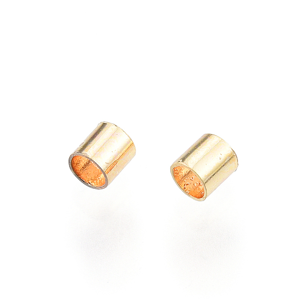 

PandaHall Brass Crimp Beads, Nickel Free, Tube, Real 18K Gold Plated, 2x2mm, Hole: 1.5mm, about 625pcs/10g Brass Tube