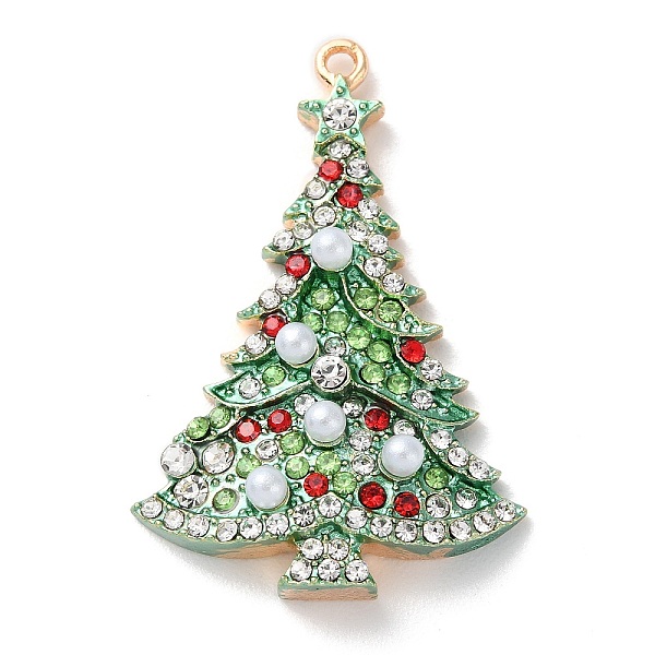 

PandaHall Christmas Zinc Alloy Rhinestone Pendnats, with Enamel and Plastic Pearl, Christmas Tree, 40.5x27x7.5mm, Hole: 1.8mm Alloy...
