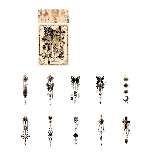 

PandaHall 20Pcs 10 Styles PET Waterproof Decorative Stickers, Self-adhesive Bowknot Butterfly Decals, for DIY Scrapbooking, Black, Packinh...