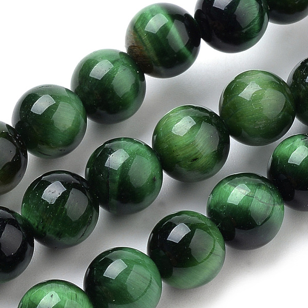 

PandaHall Natural Tiger Eye Beads Strands, Dyed, Round, Green, 8mm, Hole: 1mm, about 47pcs/strand, 15.2 inch Tiger Eye Round Green