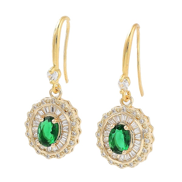 

PandaHall Brass with Glass Dangle Earrings, Flat Round, Light Gold, 33.5x13.5mm Glass Flat Round