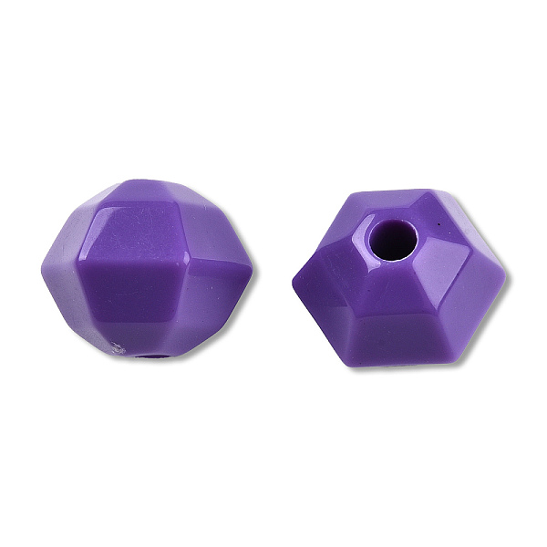 

PandaHall Opaque Acrylic Beads, Faceted Hexagon, Blue Violet, 21x18.5x17mm, Hole: 4.2~4.3mm, about 150pcs/500g Acrylic Hexagon