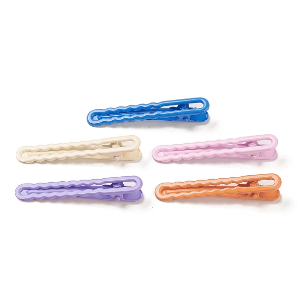 

PandaHall Spray Painted Iron Alligator Hair Clips for Girls, Mixed Color, 60x11x12mm Iron Oval Multicolor