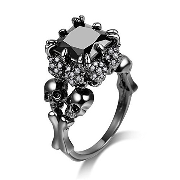 Rechteckiger Strass-Fingerring