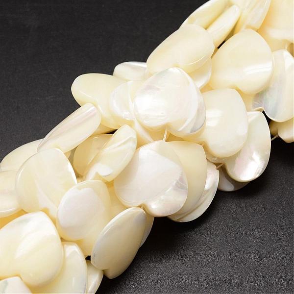 

PandaHall Natural Trochid Shell/Trochus Shell Beads Strands, Heart, Creamy White, 18~19x18~19x4~6mm, Hole: 1mm, about 21pcs/strand, 15.35...
