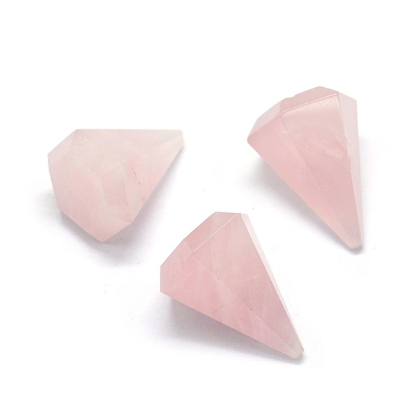 

PandaHall Natural Rose Quartz Beads, Undrilled/No Hole Beads, Diamond, 22x20x30mm Rose Quartz Diamond