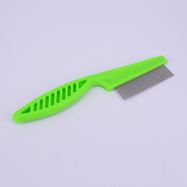 PandaHall Plastic Flea Combs, Pet Hair Comb Dog Grooming Tool, Tear Stain Remover for Cats Dogs, Green, 185x46x13mm, Hole: 11x5mm Plastic...