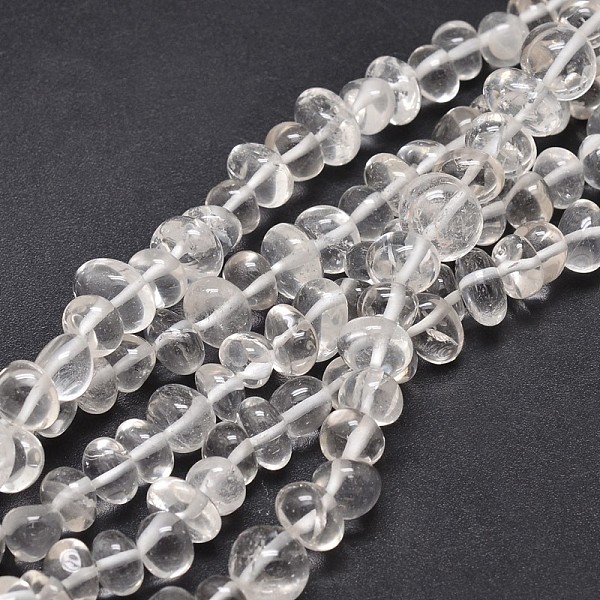 PandaHall Natural Quartz Crystal Gemstone Nuggets Bead Strands, Tumbled Stone, 6~10x9~12x8~10mm, Hole: 1mm, about 15.3 inch~15.7 inch Quartz...