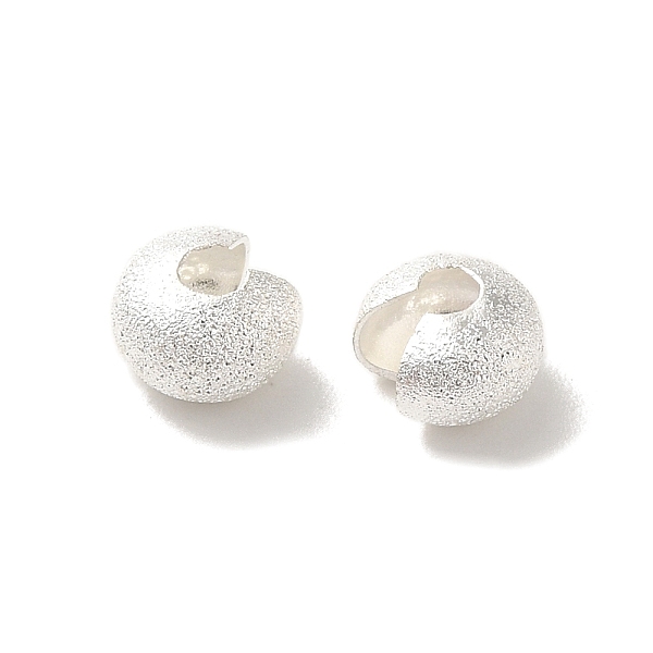 

PandaHall Brass Crimp Beads Covers, Silver, 6x4mm, Hole: 1.6mm Brass