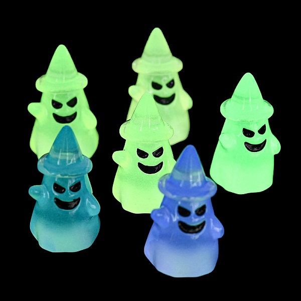 

PandaHall Halloween Luminous Resin Ghost with Hat Display Decoration, Micro Landscape Decorations, Glow in the Dark, Mixed Color, 23x23x37mm..., Multicolor
