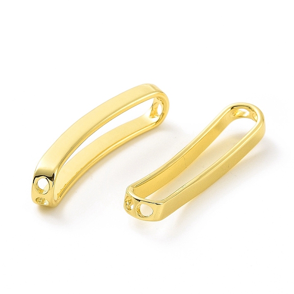 

PandaHall Rack Plating Brass Connector Charms, Long-Lasting Plated, Cadmium Free & Lead Free, Curved Rectangle Links, Real 18K Gold Plated...