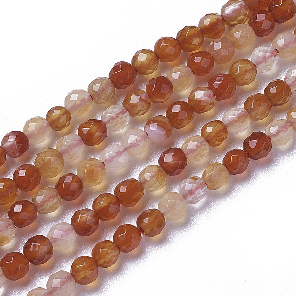 

PandaHall Natural Red Agate Beads Strands, Faceted, Round, 3~3.5x2.5~3mm, Hole: 0.3mm, about 114~141pcs/strand, 15.1~16.4 inch(38.4~41.8cm)...