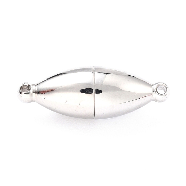 

PandaHall 304 Stainless Steel Magnetic Clasps with Loops, Oval, Stainless Steel Color, 22x8mm, Hole: 1.2mm 304 Stainless Steel Oval