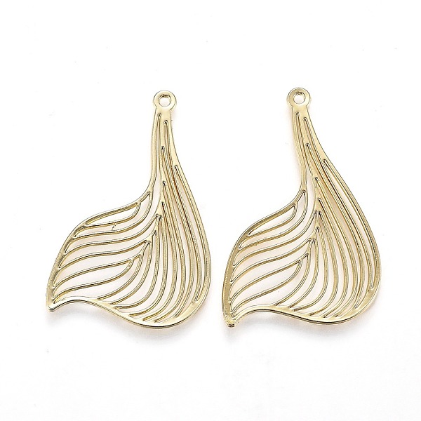 

PandaHall Hollow Alloy Jewelry Pendants, Leaf, Light Gold, 38.5x25x1mm, Hole: 1.4mm Alloy Leaf