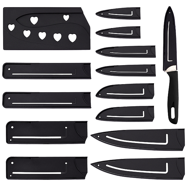 

PandaHall CHGCRAFT 13Pcs 7 Style Plastic Kitchen Knife Protective Cover, Kitchen Knife Storage Cover, Black, 97~207x27~103x6~10mm Plastic...