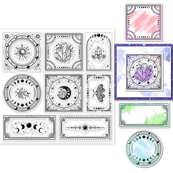 

PandaHall PVC Plastic Stamps, for DIY Scrapbooking, Photo Album Decorative, Cards Making, Stamp Sheets, Film Frame, Mixed Shapes, 15x15cm...