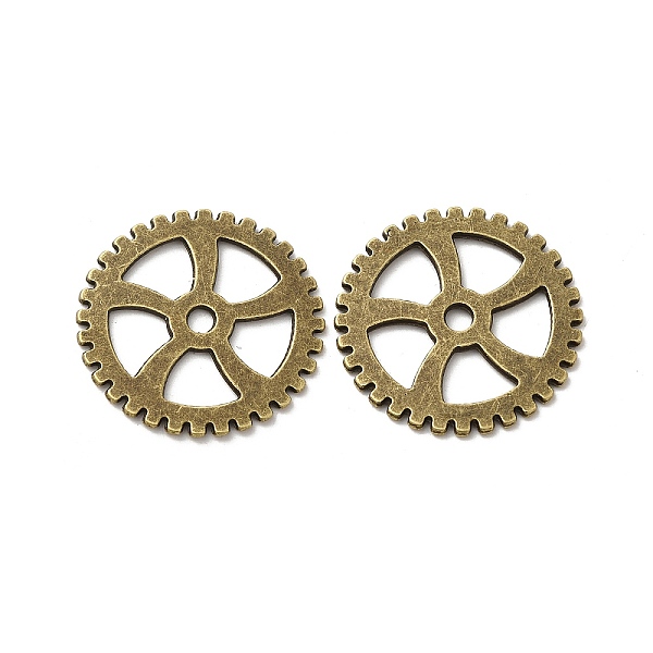 

PandaHall Tibetan Style Alloy Steampunk Pendants, Cadmium Free & Lead Free, Gear, Antique Bronze, 31x1mm, Hole: 4mm, about 257pcs/1000g...