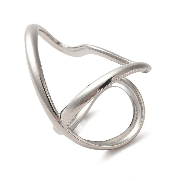 

PandaHall 304 Stainless Steel Open Cuff Ring, Stainless Steel Color, Inner Diameter: 16.8mm 304 Stainless Steel