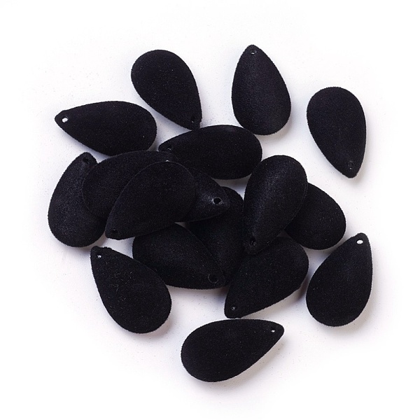 

PandaHall Flocky Acrylic Pendants, teardrop, Black, 28.5x16x7.5mm, Hole: 1.6mm Acrylic Teardrop Black