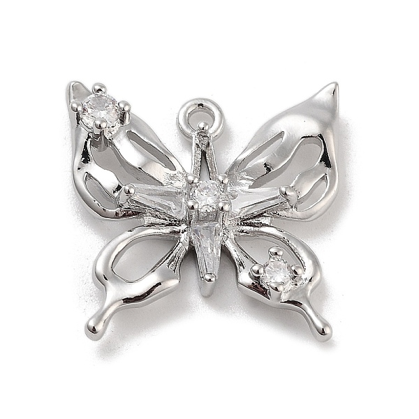 Brass Pave Clear Cubic Zirconia Pendants