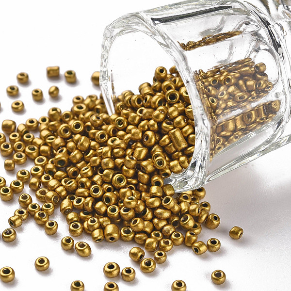 

PandaHall Baking Paint Glass Seed Beads, Goldenrod, 12/0, 1.5~2mm, Hole: 0.5~1mm, about 30000pcs/bag Glass Gold