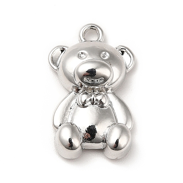 

PandaHall Rack Plating Alloy Pendants, Cadmium Free & Lead Free, Bear Charms, Platinum, 17.5x11x5mm, Hole: 1.5mm Alloy Bear