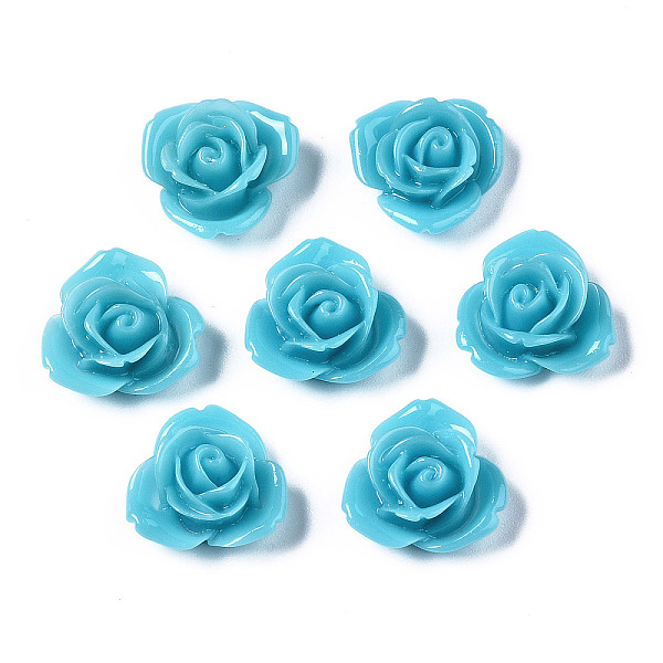 

PandaHall Resin Cabochons, Flower, Deep Sky Blue, 15x7mm Resin Flower Blue