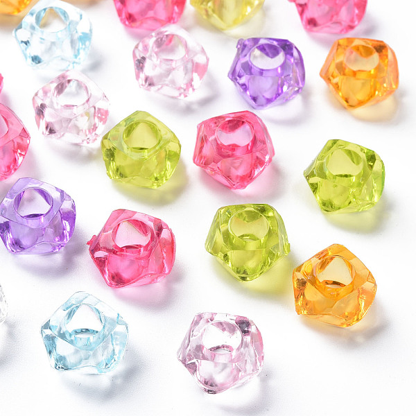 

PandaHall Transparent Acrylic European Beads, Large Hole Beads, Faceted, Mixed Color, 13x8mm, Hole: 6mm, about 740pcs/500g Acrylic Others..., Multicolor