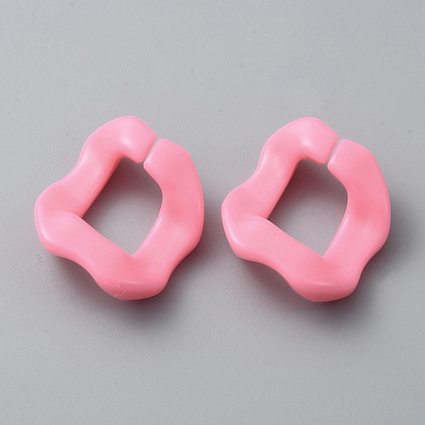 

PandaHall Acrylic Linking Ring, Quick Link Connector, Twisted Rhombus, for Curb Chain Making, Pink, 25.5x21x6mm Acrylic Twist Pink