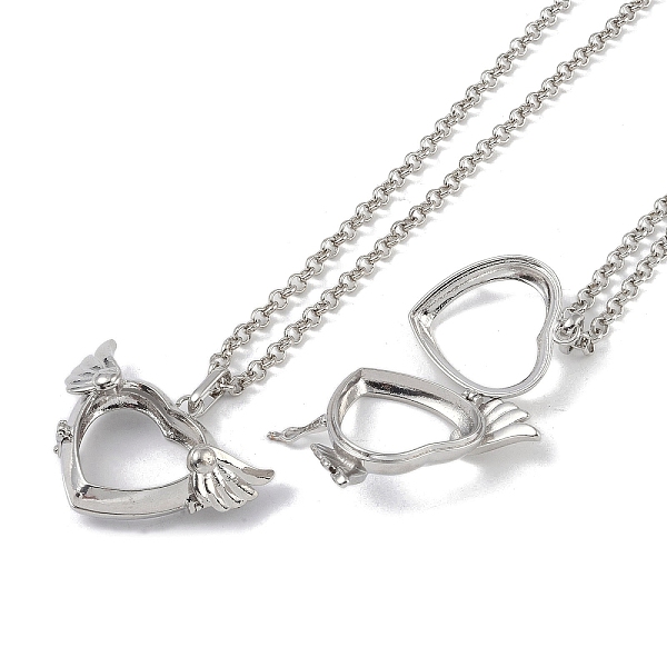 

PandaHall Brass Rhinestone Pendant Necklaces, Iron Rolo Chains, Heart, Platinum, 32.28 inch(82cm), Pendant: 31.5xx41.5mm Brass Heart