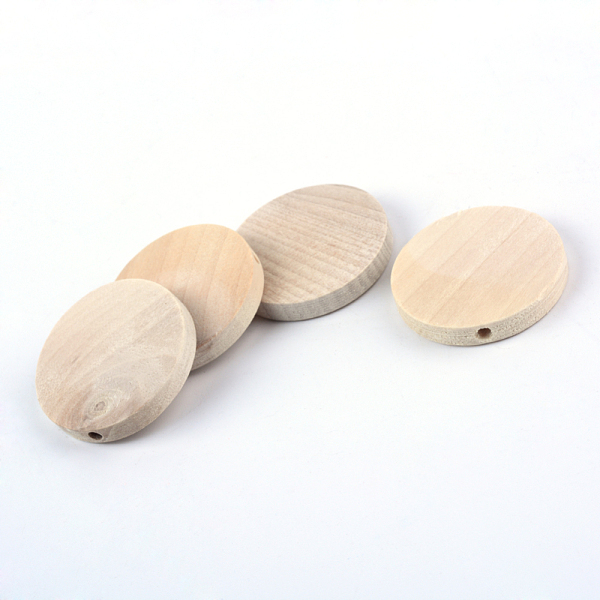 

PandaHall Unfinished Wood Beads, Natural Wooden Beads, Lead Free, Flat Round, 30x5mm, Hole: 2.5mm Wood Flat Round Orange