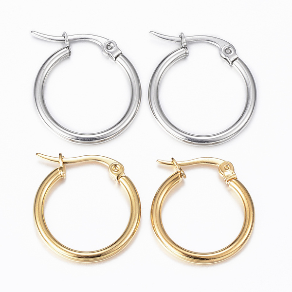 

PandaHall 304 Stainless Steel Hoop Earrings, Hypoallergenic Earrings, Ring Shape, Mixed Color, 12 Gauge, 20x19x2mm, Pin:1x0.8mm 304...