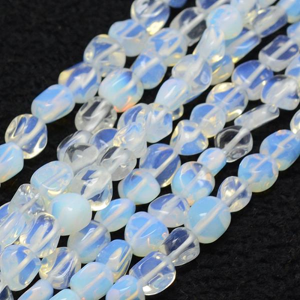 

PandaHall Opalite Beads Strands, Tumbled Stone, Nuggets, 6~8x4~6mm, Hole: 1mm, 15.3 inch(39cm) Opalite Nuggets Clear