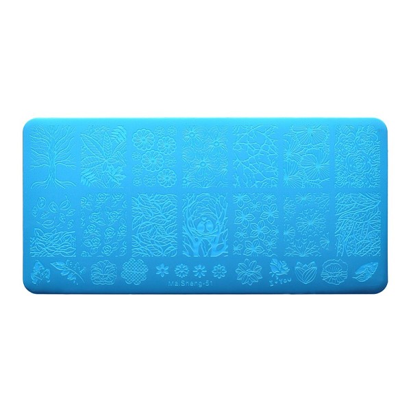 

PandaHall Stainless Steel Nail Art Templates Stamping Plate Set, Nail Image Templates, Rectangle Manicure Template Kit, Flower Pattern...