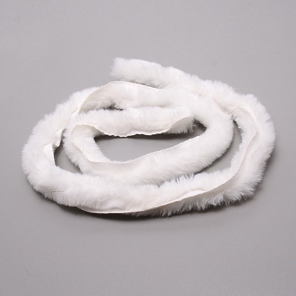 Rouleau de tissu de garniture de ruban de fausse fourrure blanche pour la décoration d'arbre de noël ou l'artisanat d'arcs de guirlande