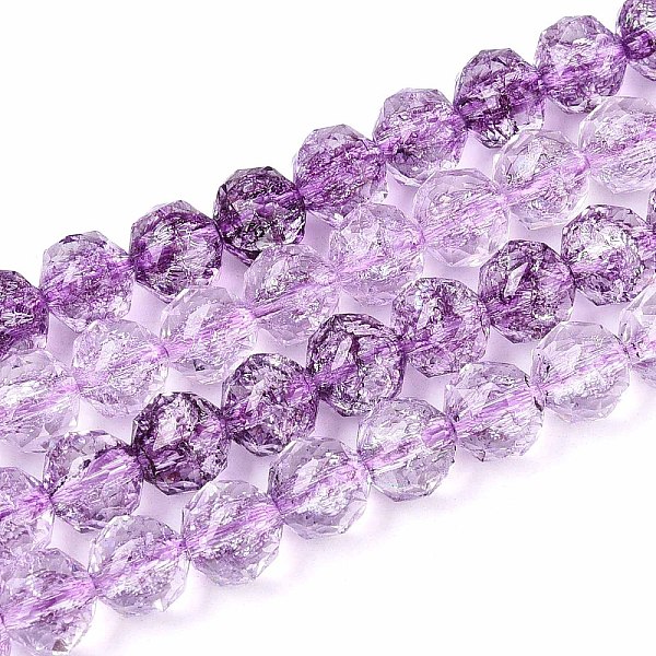 Brins de perles de verre transparentes craquelées