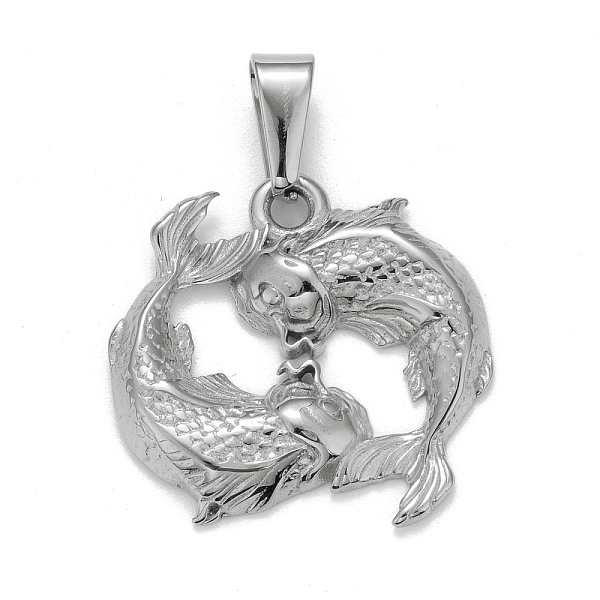 

PandaHall 304 Stainless Steel Pendants, Textured, 12 Constellations/Zodiac Signs, Pisces, 29x29x3.4mm, Hole: 10x4.5mm 304 Stainless Steel...