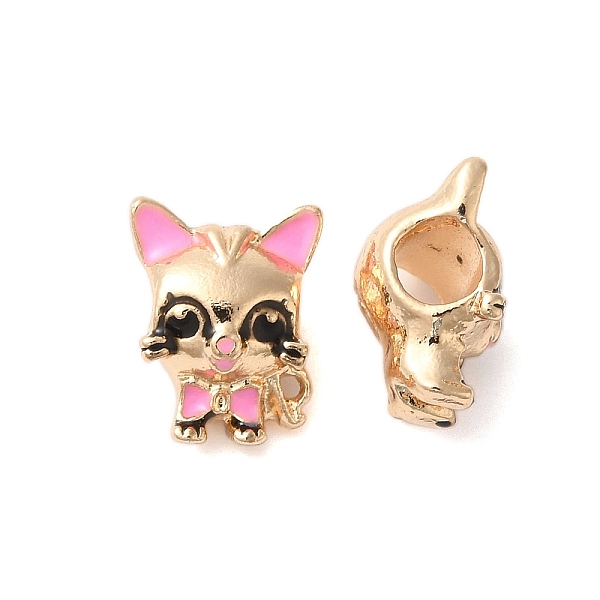 

PandaHall Rack Plating Alloy Enamel European Beads, Cadmium Free & Nickel Free & Lead Free, Large Hole Beads, Cat, Golden, 13x10x8mm, Hole..., Black