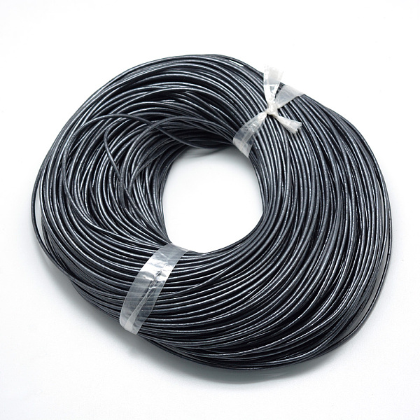 

PandaHall Spray Painted Cowhide Leather Cords, Dark Slate Gray, 2.0mm, about 100yards/bundle(300 feet/bundle) Cowhide Round
