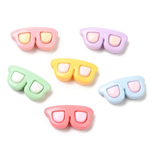 

PandaHall Cartoon Opaque Reisn Cabochons, for Jewelry Making, Mixed Color, Glasses, 7.5x15.5x5mm Resin Glasses Multicolor