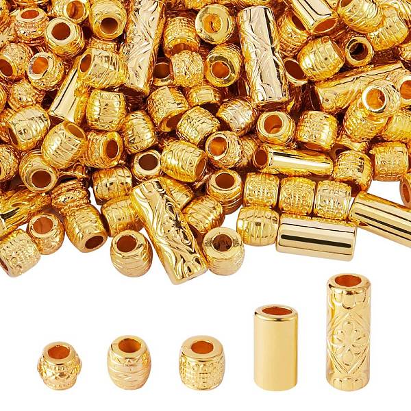 

PandaHall 250g 5 Styles CCB Plastic European Beads, Large Hole Beads, Mixed Shapes, Golden, 50g/style Plastic Mixed Shapes