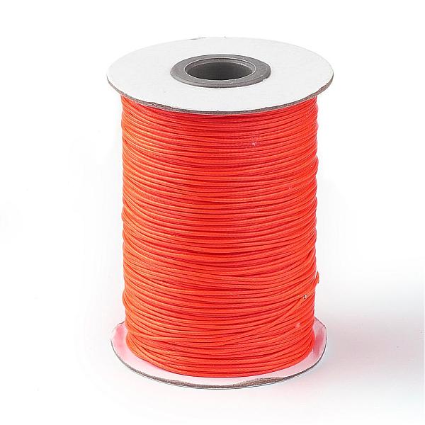 

PandaHall Korean Waxed Polyester Cord, Dark Orange, 1mm, about 85yards/roll Waxed Polyester Cord Round Orange