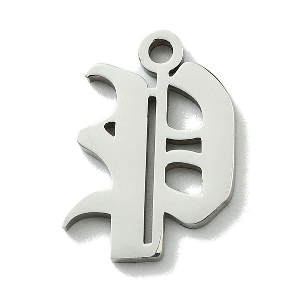 

PandaHall 201 Stainless Steel Pendants, Stainless Steel Color, Old Initial Letters Charms, Letter P, 19x14x1.6mm, Hole: 1.8mm 201 Stainless...